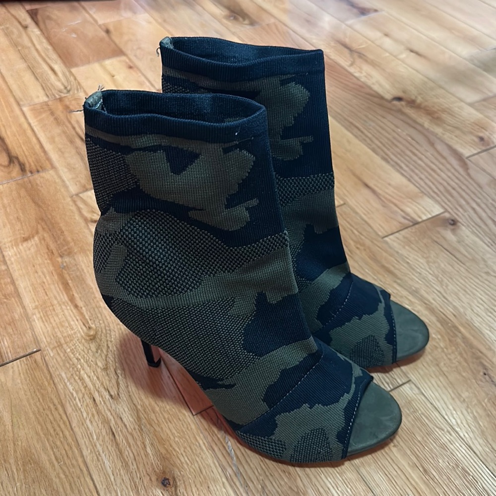 Chantelle Camo Open Toe Heels